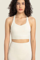 Feel Like Skin Racerback Halter Neck Sports Bra - Elena Rae Co.