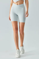 V-Waist Ribbed Sports Biker Shorts with Pockets - Elena Rae Co.