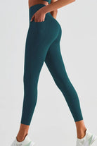 Wide Waistband Sports Leggings with Pockets - Elena Rae Co.