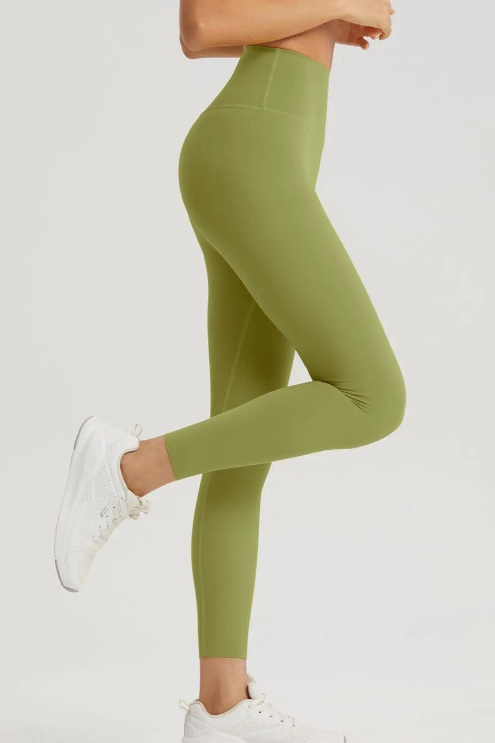 Wide Waistband Sports Leggings - Elena Rae Co.