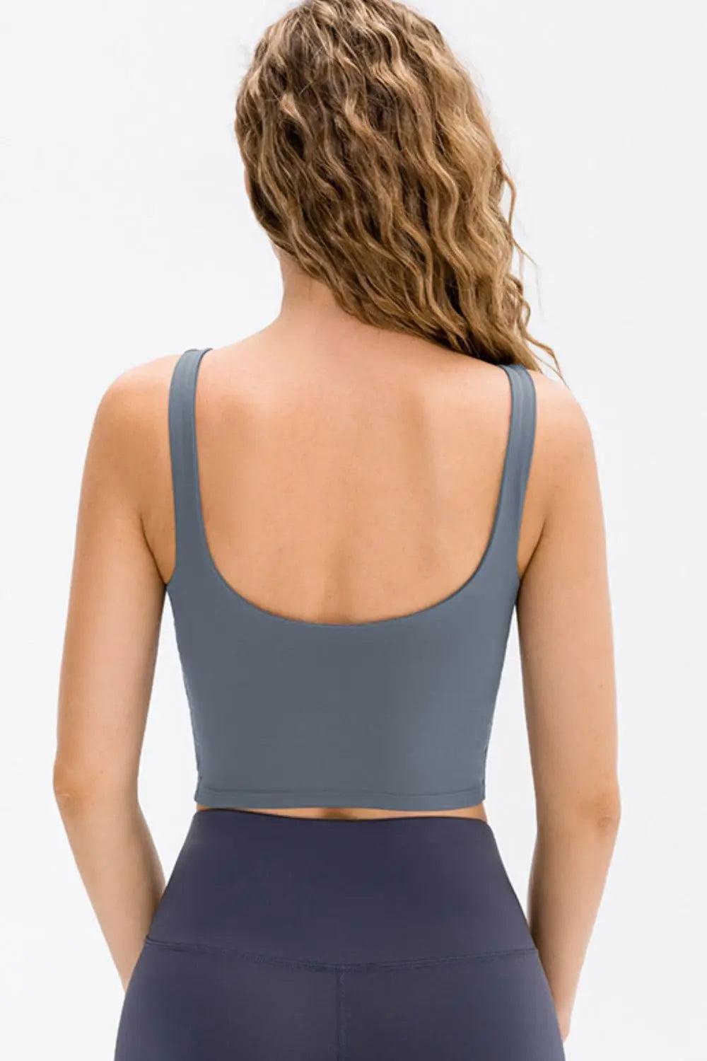 Cropped Scoop Neck Active Tank Top - Elena Rae Co.