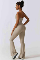 Halter Neck Flare Sport Jumpsuit - Elena Rae Co.