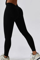 Wide Waistband Slim Fit Back Pocket Sports Leggings - Elena Rae Co.