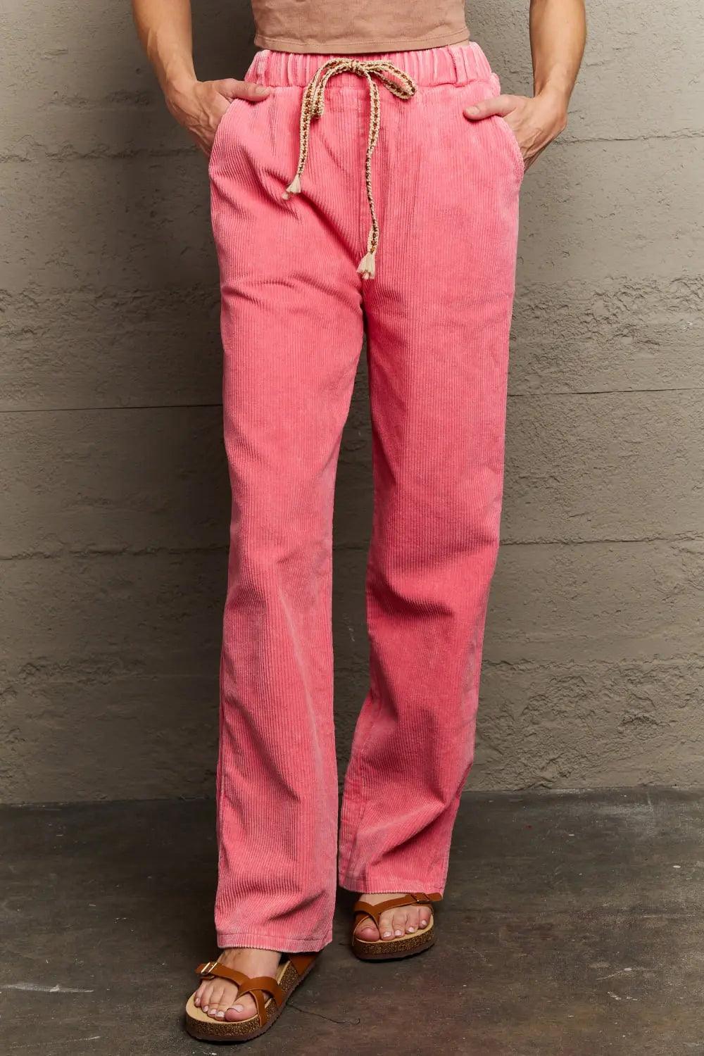 POL  Leap Of Faith Corduroy Straight Fit Pants - Elena Rae Co.