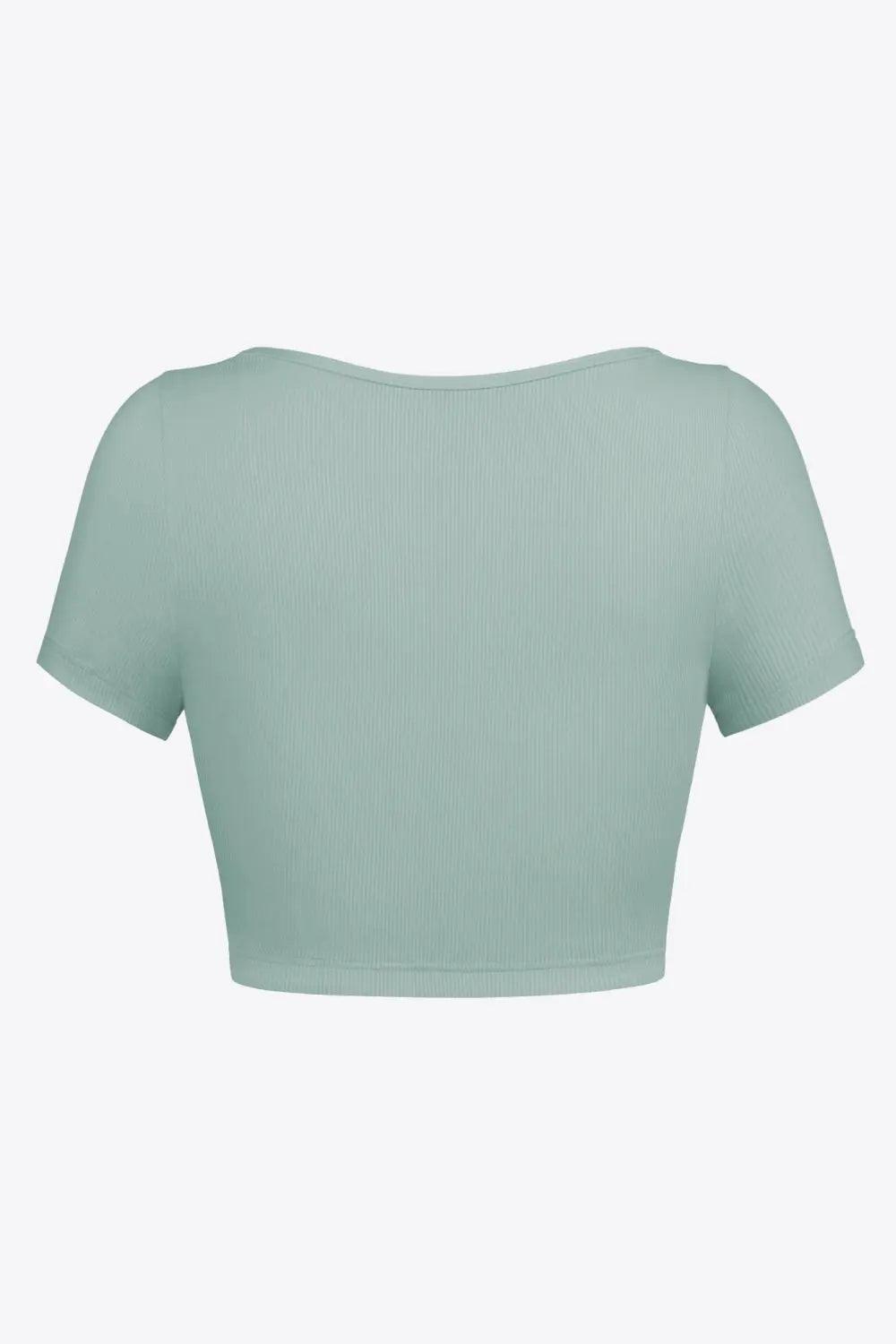 Square Neck Ribbed Crop Top - Elena Rae Co.