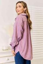 Heimish Cozy Girl Full Size Button Down Shacket - Elena Rae Co.