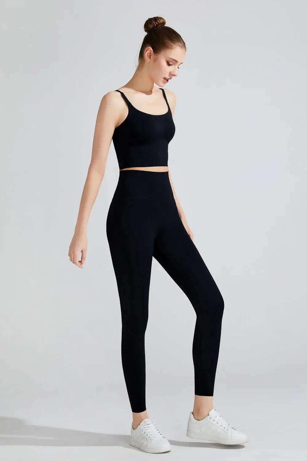 Wide Waistband Sports Leggings - Elena Rae Co.