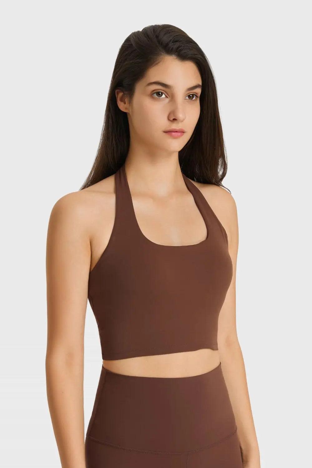 Breathable Halter Neck Sports Bra - Elena Rae Co.