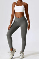 Slim Fit Wide Waistband Sports Leggings - Elena Rae Co.