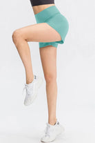 Wide Waistband Sports Shorts with Pockets - Elena Rae Co.