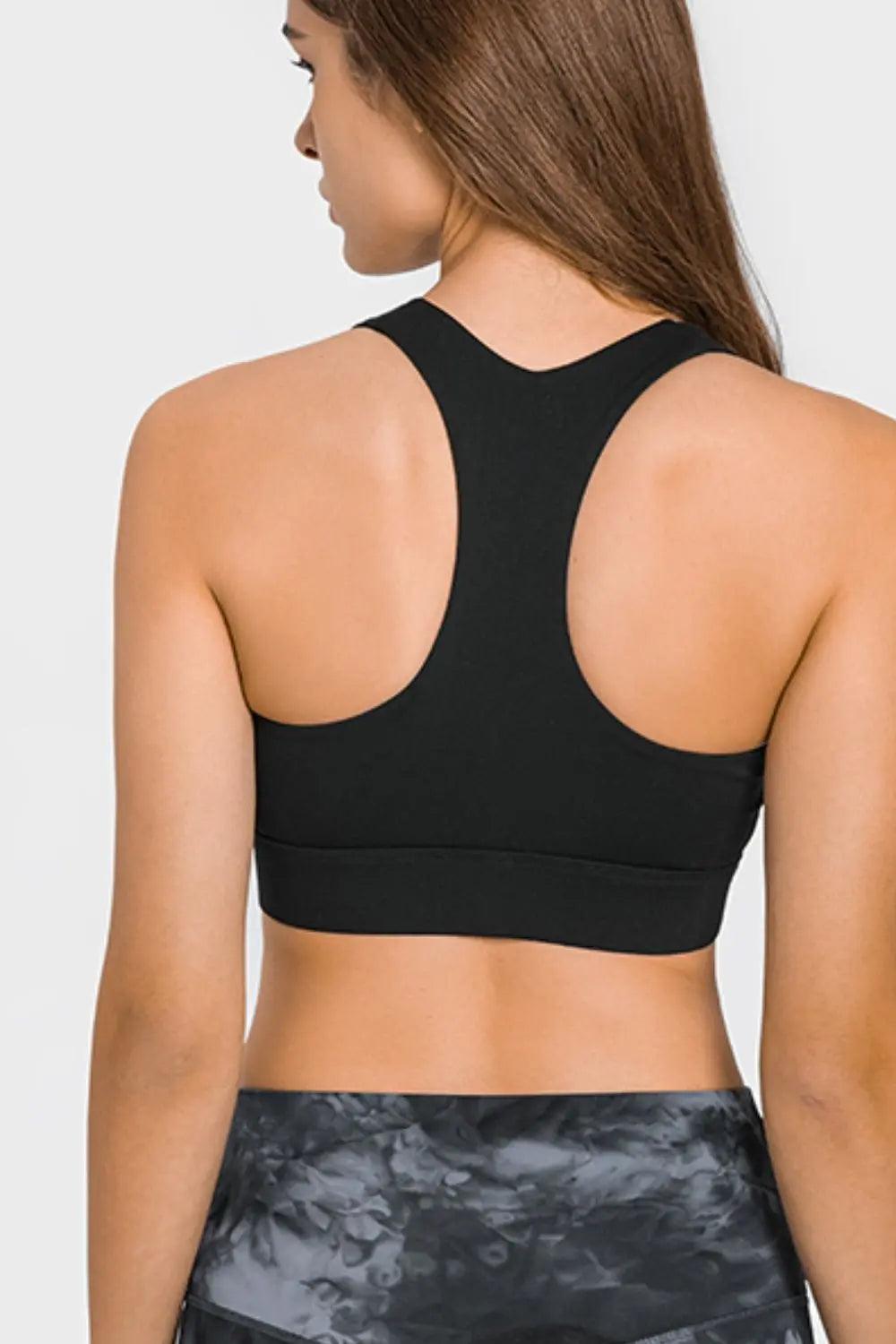 Zip Up Racerback Sports Bra - Elena Rae Co.