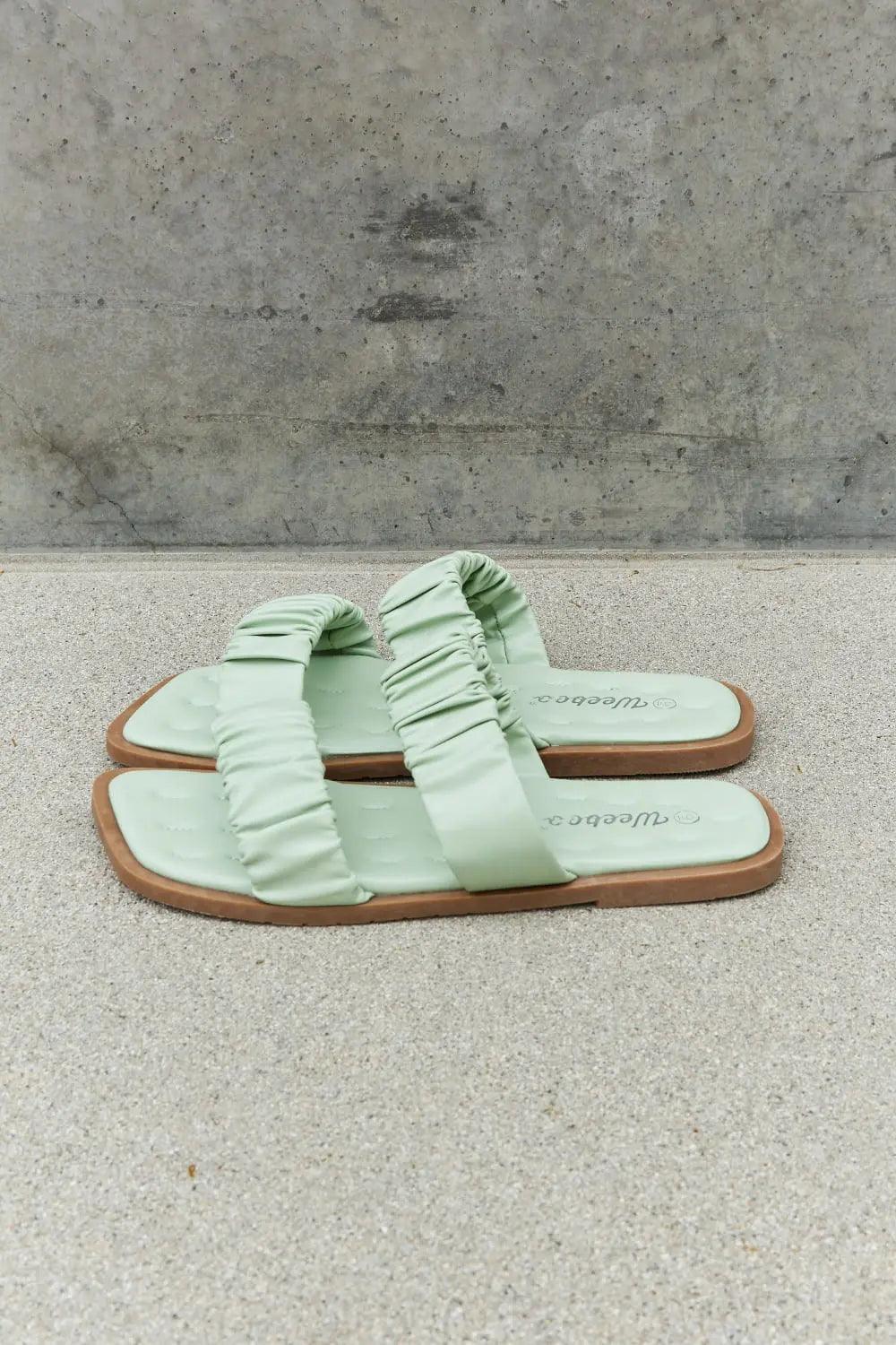 Weeboo Double Strap Scrunch Sandal in Gum Leaf - Elena Rae Co.