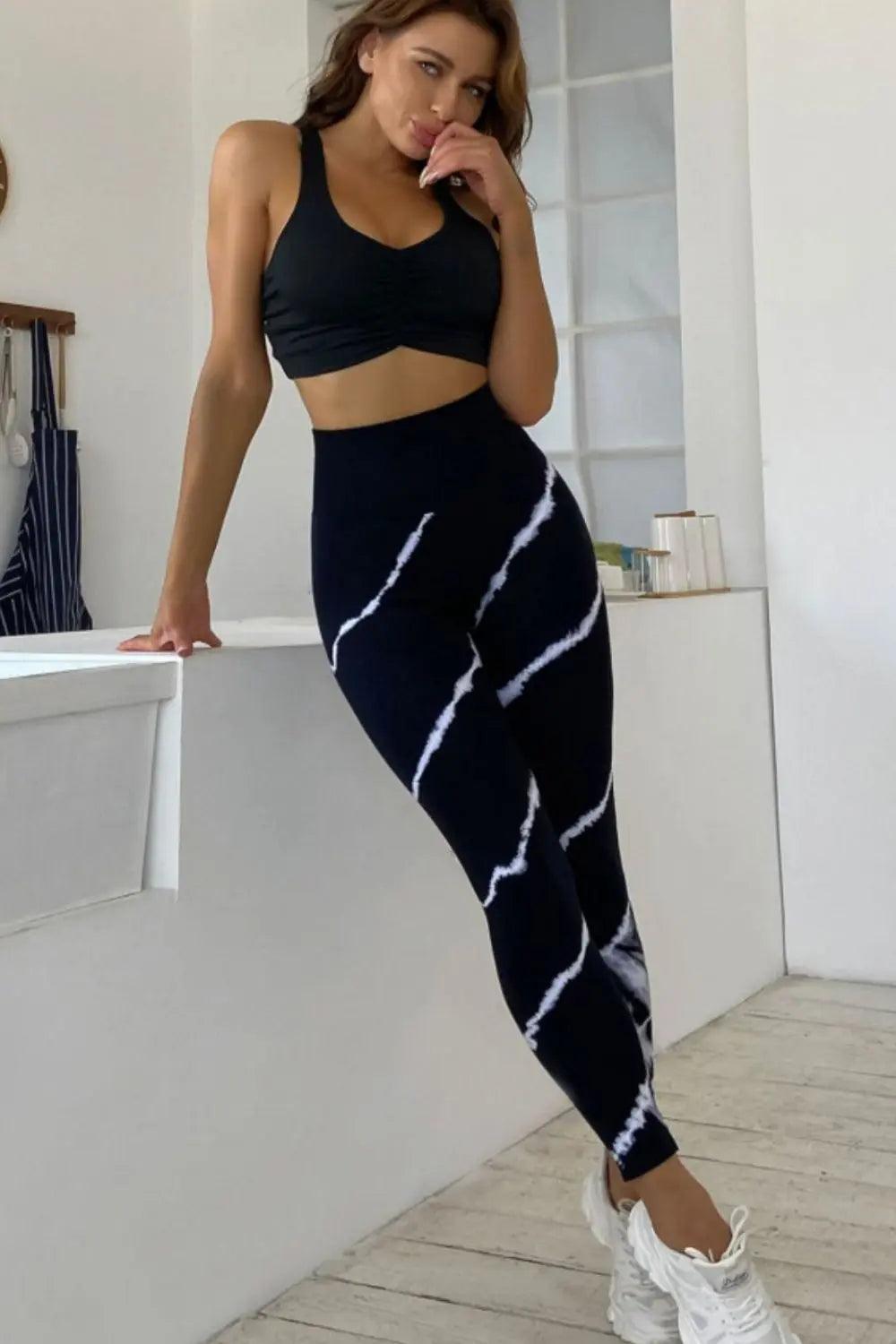 Slim Fit High Waist Long Active Pants - Elena Rae Co.