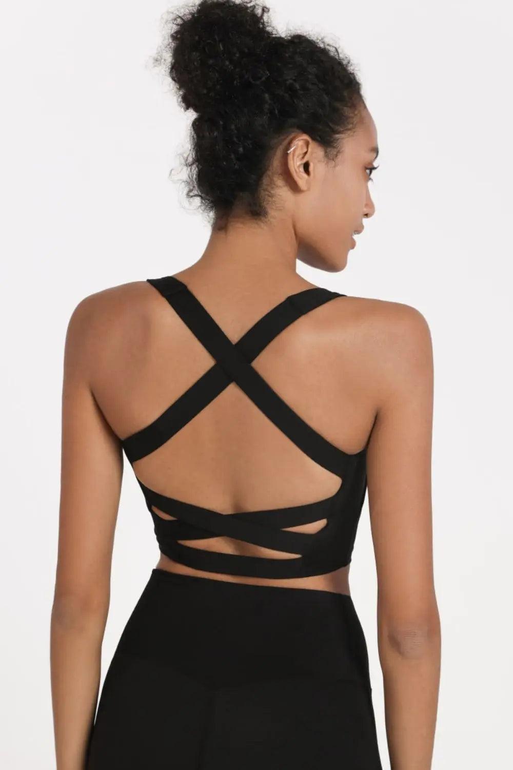 Crisscross Open Back Cropped Sports Cami - Elena Rae Co.