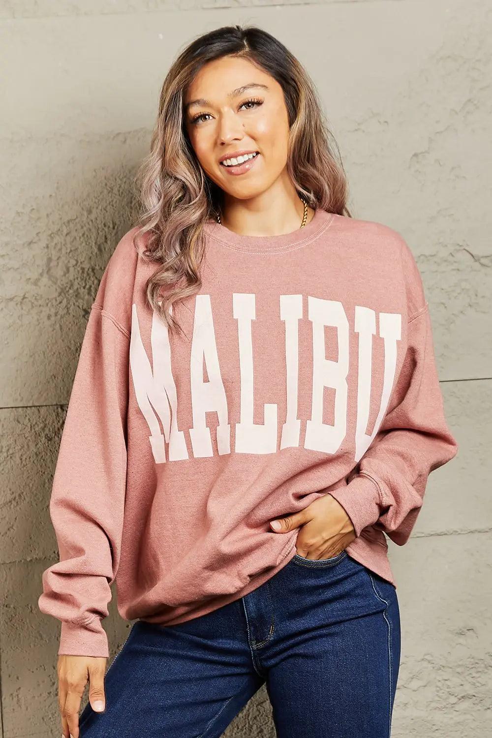 Sweet Claire "Malibu" Oversized Crewneck Sweatshirt - Elena Rae Co.