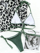 Textured Halter Neck Tie Side Bikini Set.