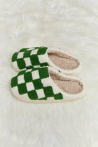 Melody Checkered Print Plush Slide Slippers - Elena Rae Co.