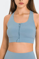 Zip Up Racerback Sports Bra - Elena Rae Co.