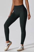 Wide Waistband Slim Fit Long Sports Leggings - Elena Rae Co.