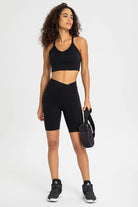 Crisscross Back V-Neck Sports Bra - Elena Rae Co.