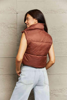 Zip-Up Drawstring Puffer Vest - Elena Rae Co.