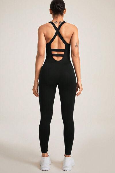 Crisscross Wide Strap Jumpsuit - Elena Rae Co.