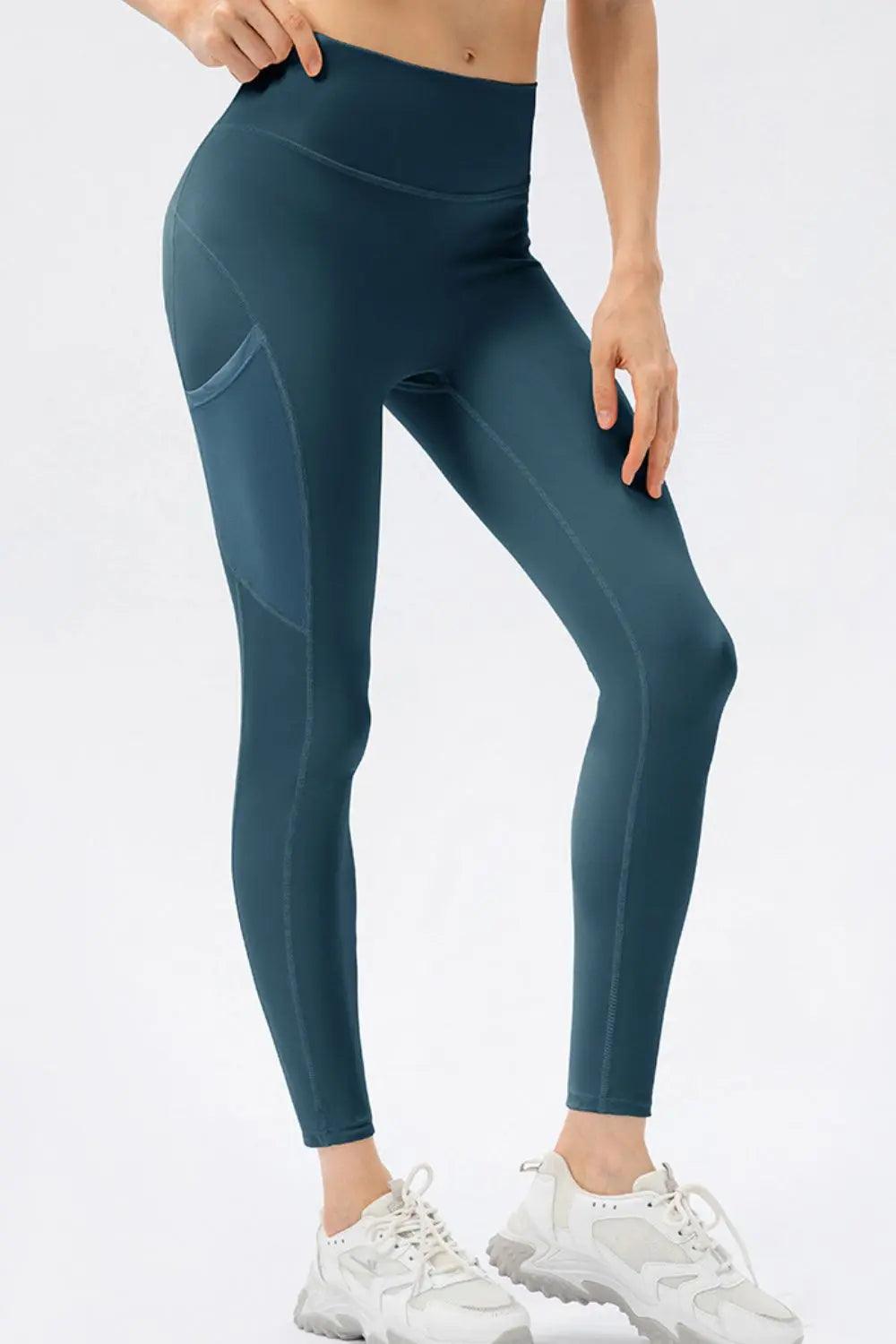 High Waist Slim Fit Long Sports Pants - Elena Rae Co.