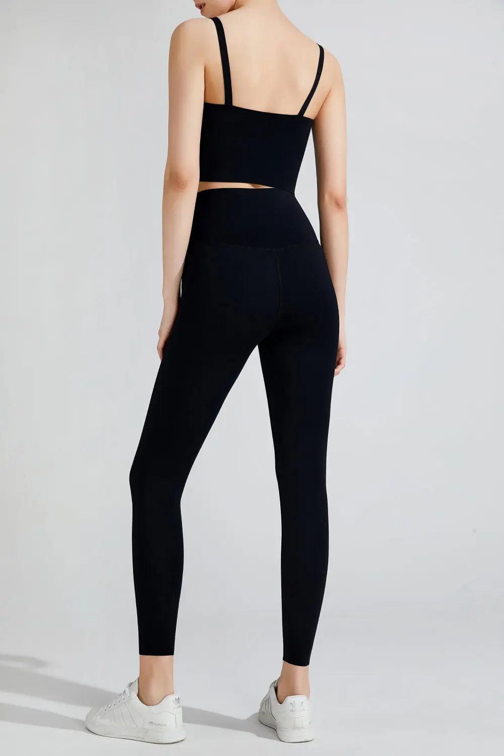 Wide Waistband Sports Leggings - Elena Rae Co.