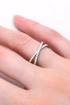 Moissanite 925 Sterling Silver Crisscross Ring - Elena Rae Co.