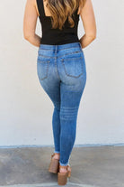 Kancan Lindsay Full Size Raw Hem High Rise Skinny Jeans.