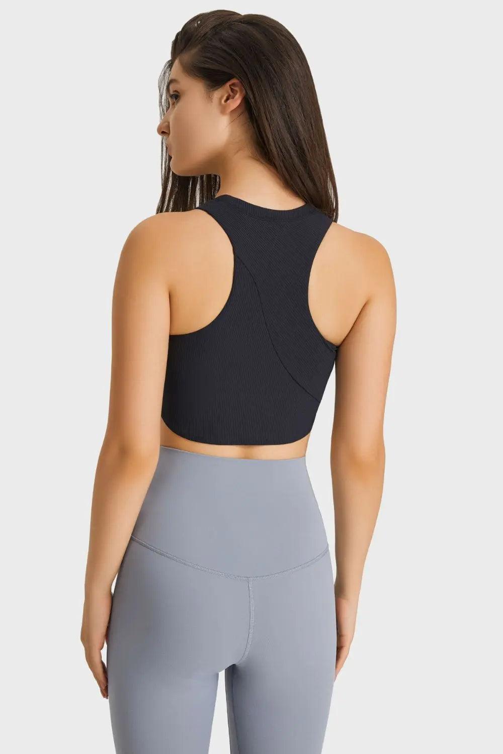 Racerback Hem Detail Sports Bra - Elena Rae Co.