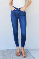 Judy Blue Marie Full Size Mid Rise Crinkle Ankle Detail Skinny Jeans - Elena Rae Co.