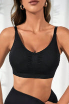 Scoop Neck Cropped Active Bra - Elena Rae Co.