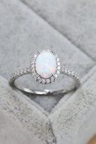 Opal 925 Sterling Silver Halo Ring - Elena Rae Co.