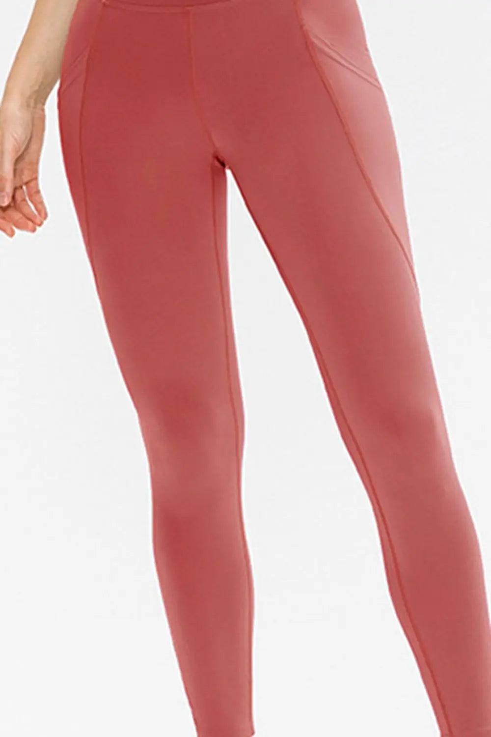 Slim Fit Long Active Leggings with Pockets - Elena Rae Co.