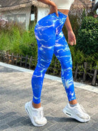 Tie-dye Slim Fit High Waistband Long Active Pants - Elena Rae Co.