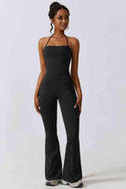 Halter Neck Flare Sport Jumpsuit - Elena Rae Co.