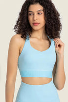 Feel Like Skin Racerback Halter Neck Sports Bra - Elena Rae Co.