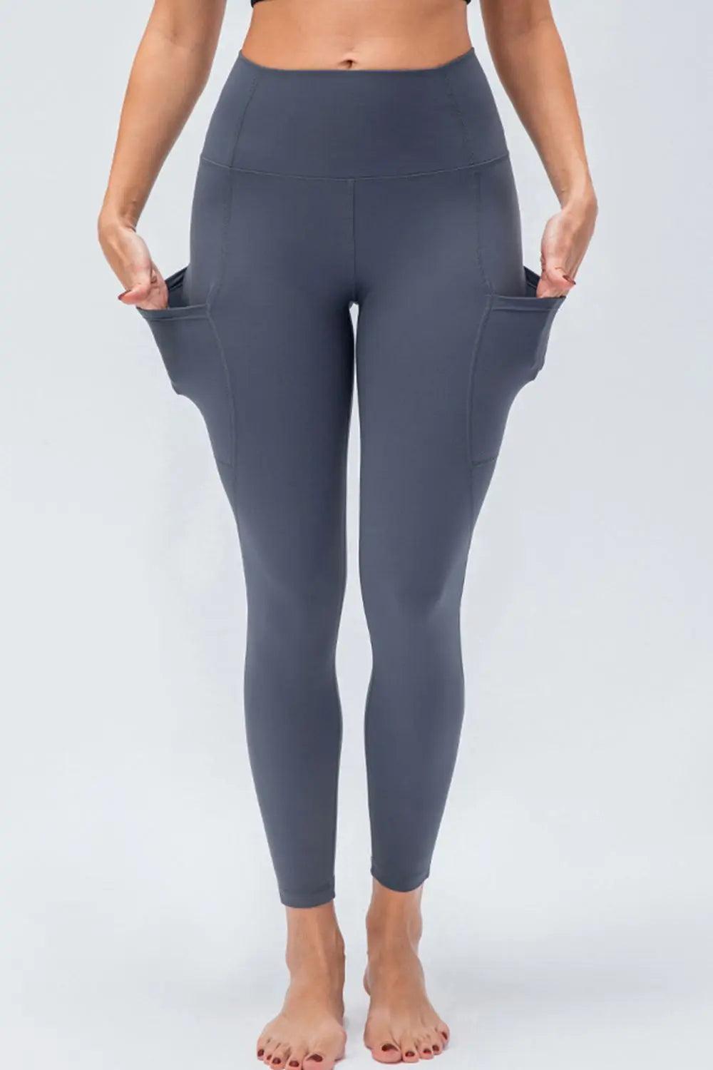 Breathable Wide Waistband Active Leggings with Pockets - Elena Rae Co.