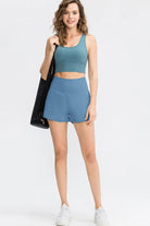 Wide Waistband Sports Shorts with Pockets - Elena Rae Co.