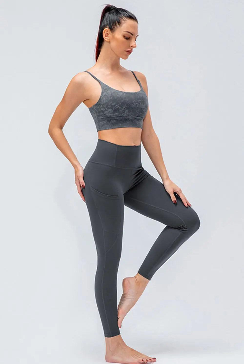 Breathable Wide Waistband Active Leggings with Pockets - Elena Rae Co.