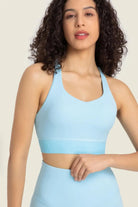 Feel Like Skin Racerback Halter Neck Sports Bra - Elena Rae Co.