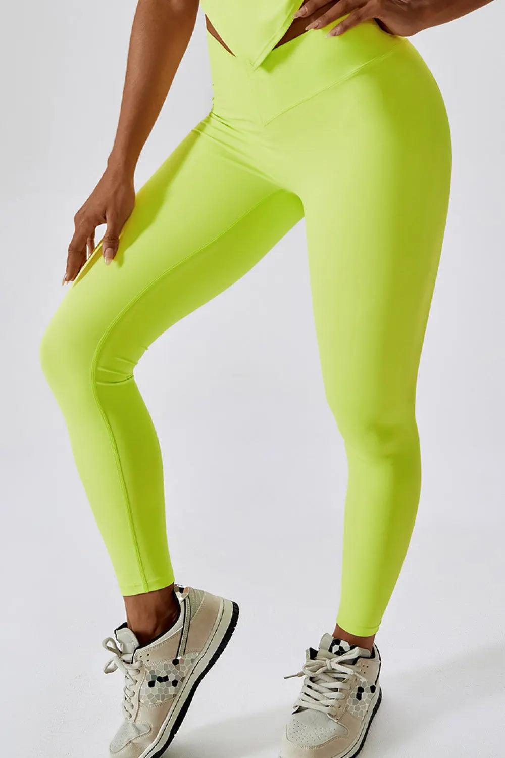 Wide Waistband Slim Fit Back Pocket Sports Leggings - Elena Rae Co.