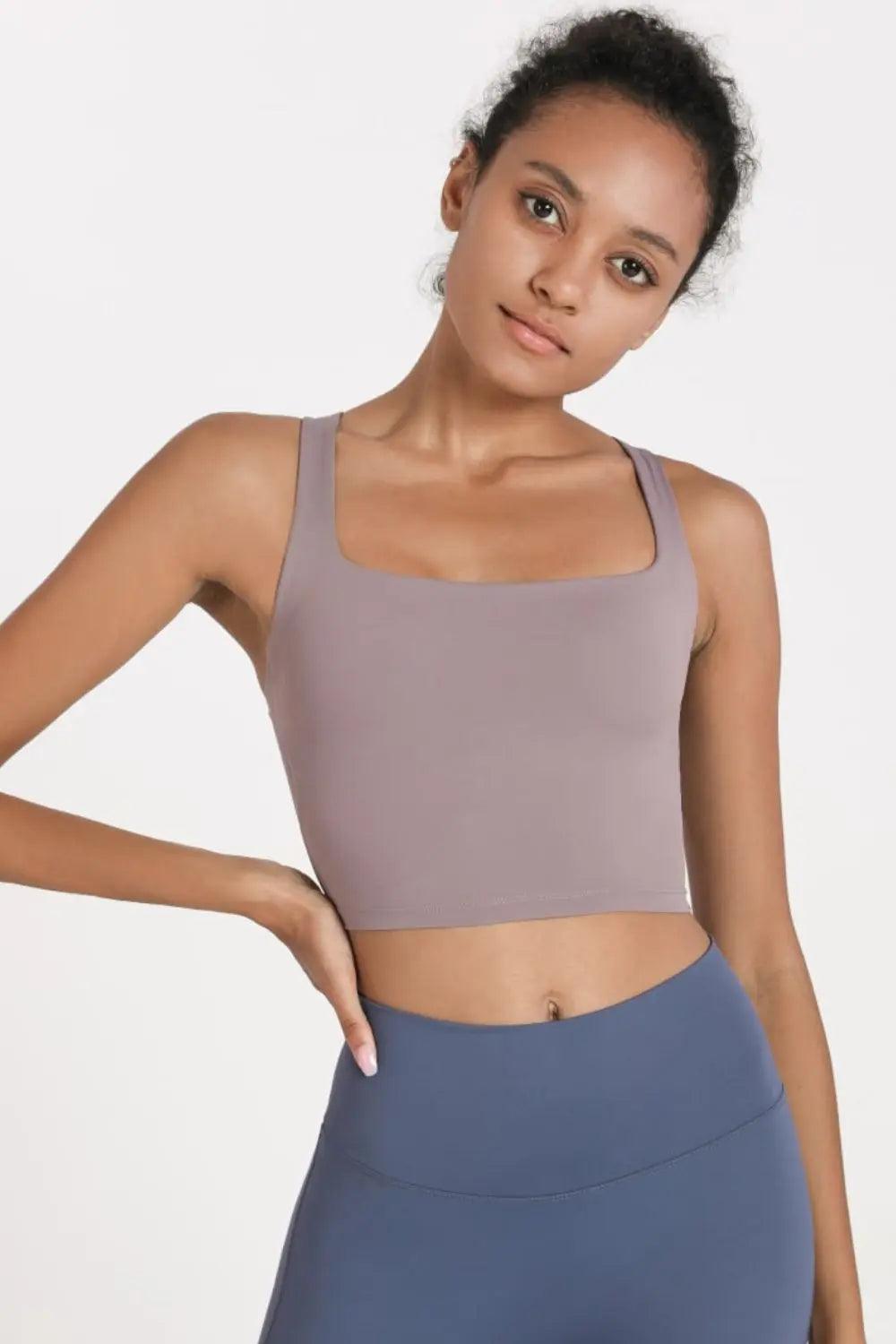 Crisscross Open Back Cropped Sports Cami - Elena Rae Co.