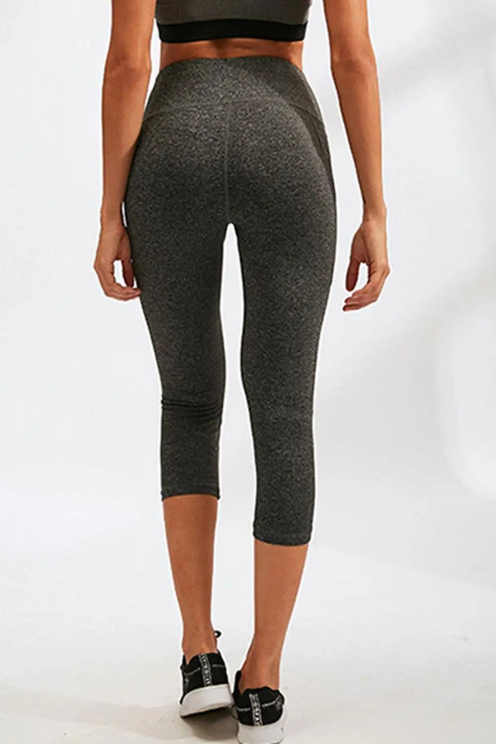 Slim Fit Wide Waistband Active Leggings with Pockets - Elena Rae Co.