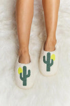 Melody Cactus Plush Slide Slippers - Elena Rae Co.