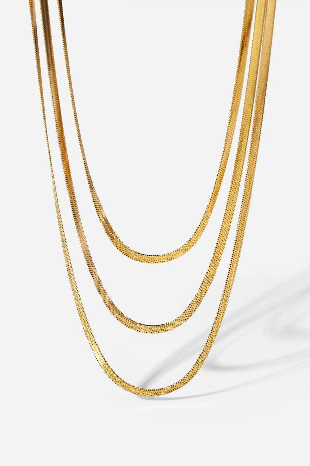 Triple-Layered Snake Chain Necklace - Elena Rae Co.