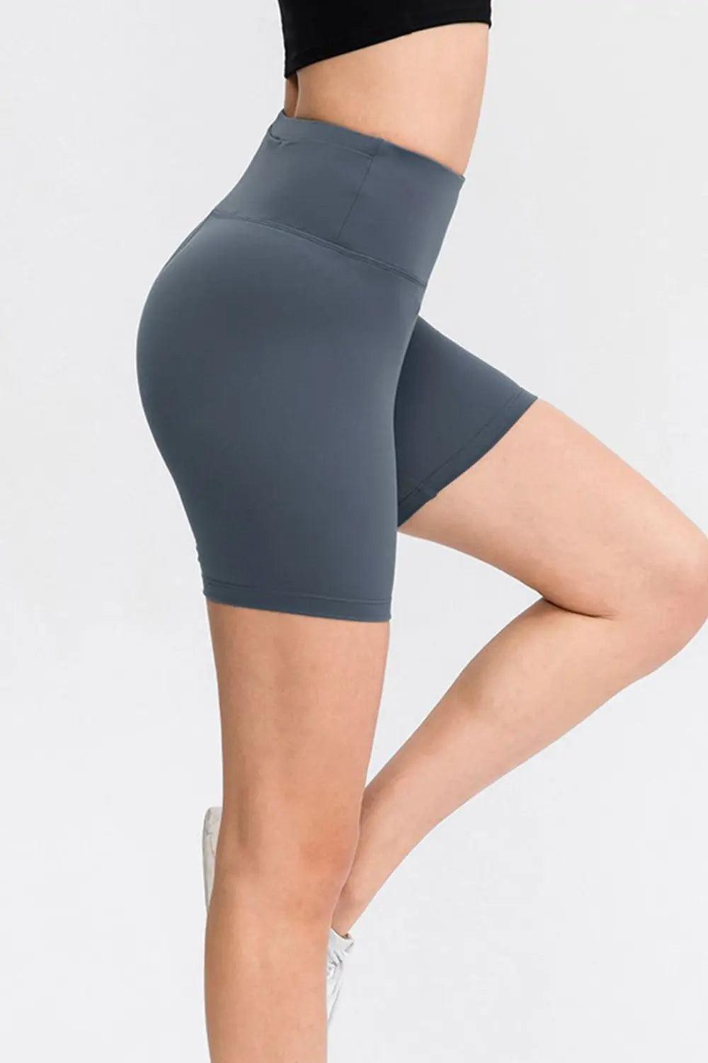 Wide Waistband Sports Shorts - Elena Rae Co.