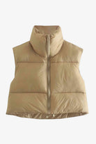 Zip-Up Drawstring Puffer Vest - Elena Rae Co.