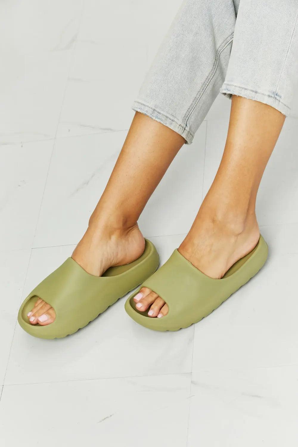 NOOK JOI In My Comfort Zone Slides in Green - Elena Rae Co.